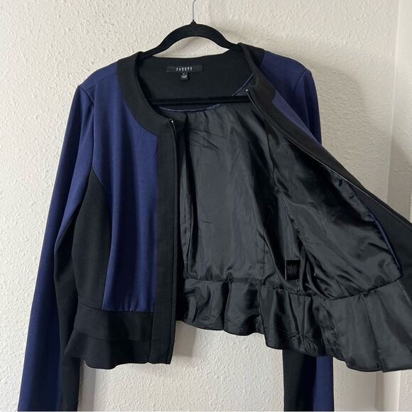 Sandro Studio Colorblock Zip Up Cardigan Blazer Size Large - Picture 7 of 9